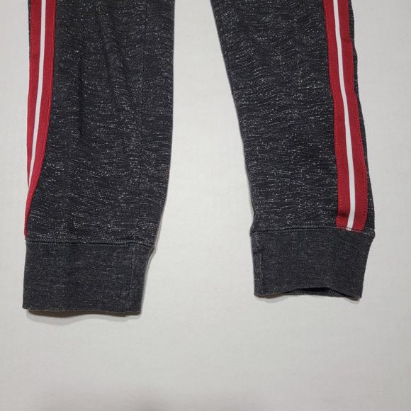 Love Me By Reflex Jogger Sweat Pants Black w/ Burgundy Stripe & Tie - Size Large - Picture 3 of 7